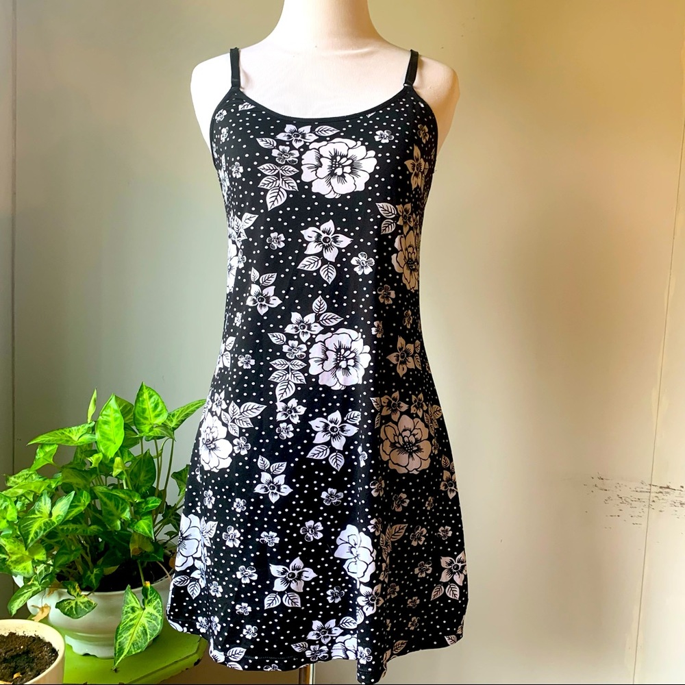Vintage? Polka Dot Floral Babydoll Slip Lingerie Medium Valentine’s Pajamas